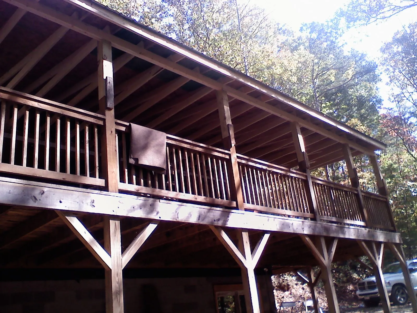 Timber framing under a new elevated porch and deck — Roof Leak Repair in Sprague by Roofing Brothers